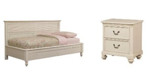   Bedroom Set Sideways Bed Night Stand Dresser Mirror White Furniture