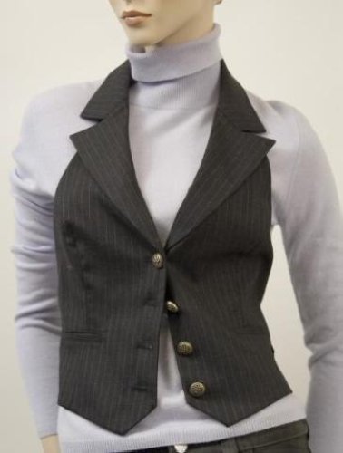 ROCK & REPUBLIC, ROME VEST, WOMENS, GRAY, SIZE 6