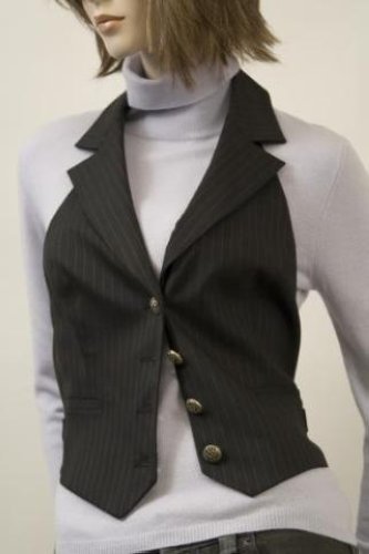 ROCK & REPUBLIC, ROME VEST, WOMENS, BLACK, SIZE 2