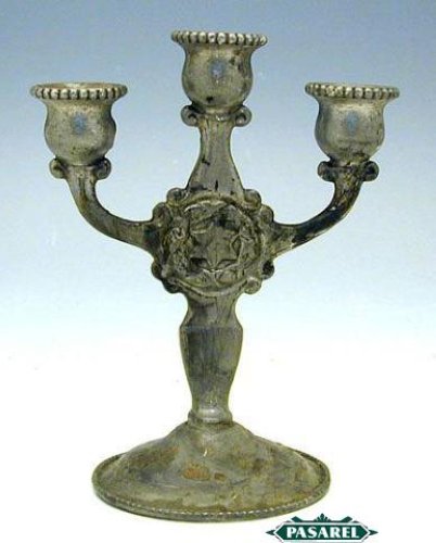 Gerotin Pewter Shabbat Candleholder Netherlands 1920s