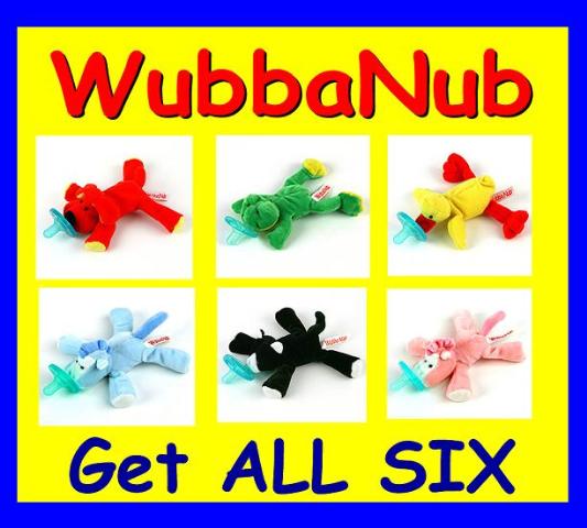 WubbaNub Wubba Nub Pacifier Toy Dog Frog Duck  All 6
