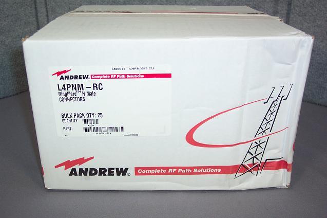 LOT OF 25 ANDREW L4PNM-RC RINGFLARE N MALE CONNECTOR