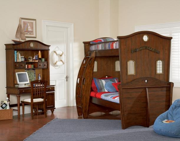 Shiver Me Timbers Kids Bunk Bed w/ Ladder Furniture