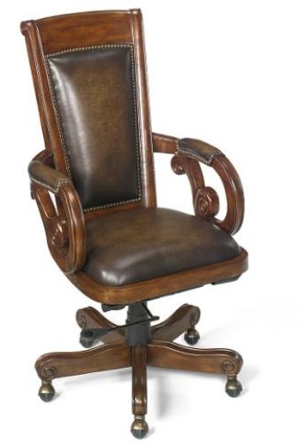 Vercilli Leather Randwic Brown Swivel Office Desk Chair