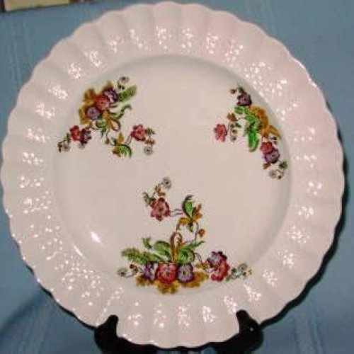 COPELAND SPODE WICKER LANE 6.5" BREAD PLATE heavy crazi