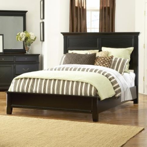Cobble Hill Distress Black Queen Platform Bed Furniture