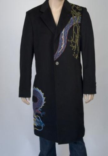 RAW 7, LONG COAT, MENS, BLACK, SIZE 42