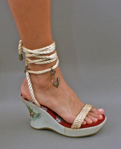 CHRISTIAN AUDIGIER/ED HARDY Sailor Wedge Shoe WM 7/38