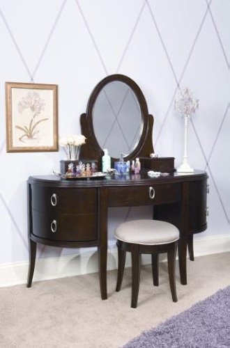 Glamour Girl Dark Merlot Vanity Set Bedroom Furniture