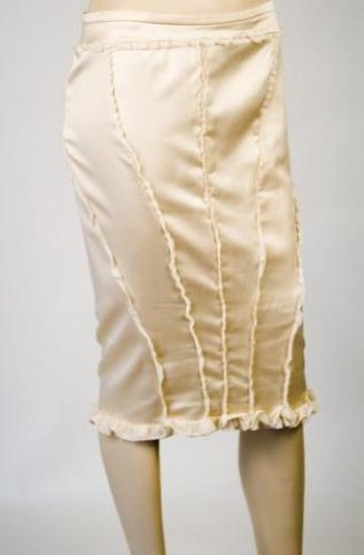 JUST CAVALLI, PENCIL SKIRT, WOMENS, BEIGE, SIZE 40