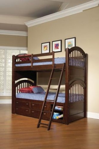 Innovations Merlot Cherry Twin Bunk Bed w/Storage Unit