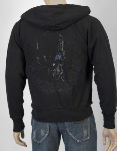 GLAMOUR CAMPAIGN, SKULL SWEATSHIRT, MENS, BLACK SIZE M