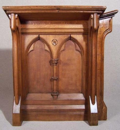 VINTAGE GOTHIC OAK WOOD CHURCH PULPIT CHAPEL PODIUM
