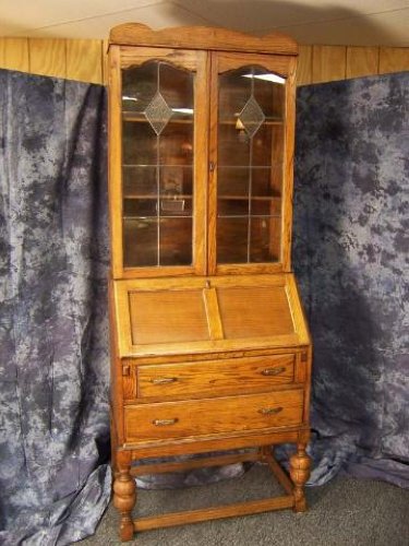 Antique Furniture Arts Crafts Oak Bureau Bookcase Desk