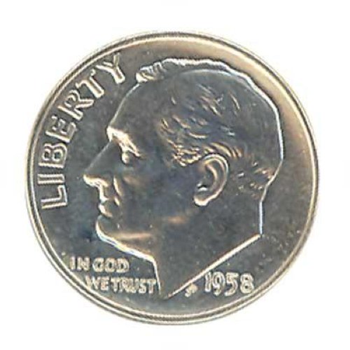 1958-P SILVER ROOSEVELT DIME PROOF ROLL