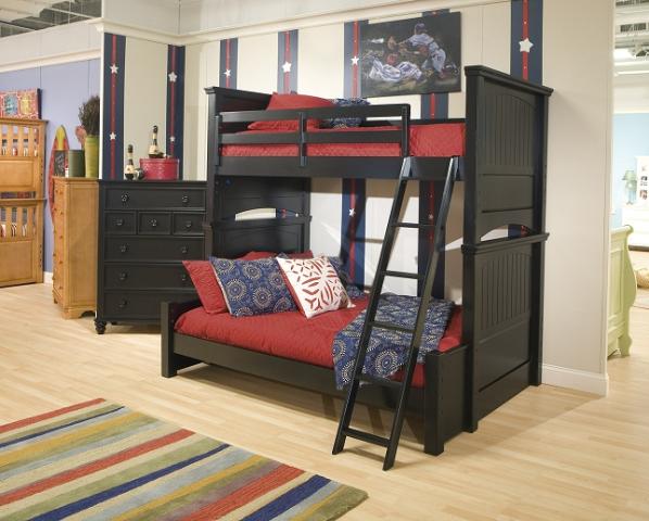 Midnight Black Youth Twin/Full Bunk Bed ~Kids Furniture