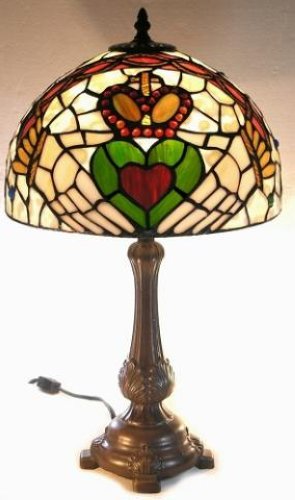 What A Beauty! Claddagh Stained Glass Lamp