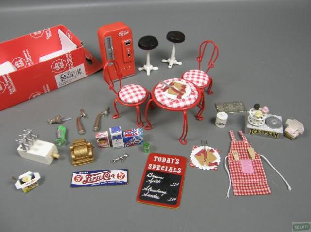 Miniature Soda Fountain 29 Pcs. Chairs Table Stools