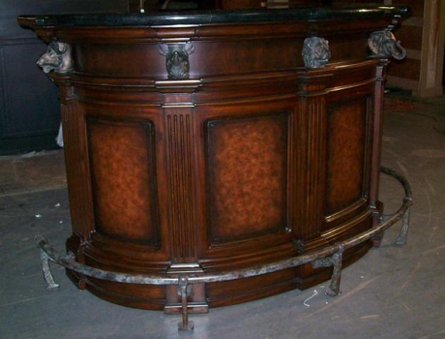 Hemingway Trophy Marble Top Home Pub Bar Furniture