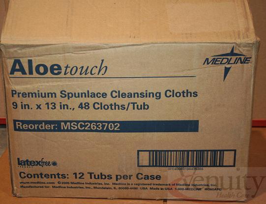 MEDLINE # MSC263702 ALOETOUCH CLEANING CLOTHS/CS OF 576