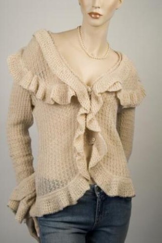 JAMES COVIELLO, WOMENS SWEATER, BEIGE, SIZE M