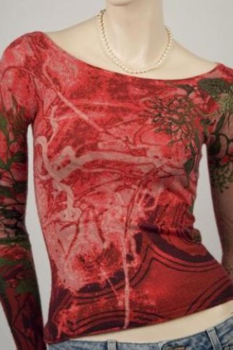 RAW 7, WOMENS BUTTERFLY SWEATER, RED, SIZE XS