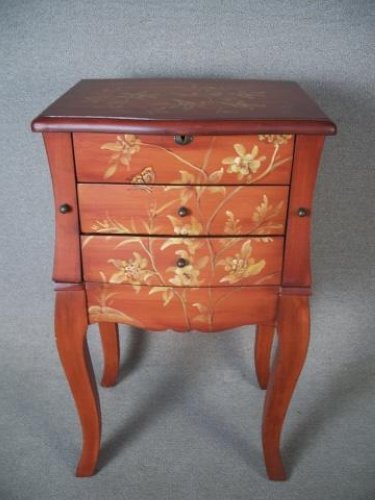 NEW MIRRORED Jewelry Cabinet GOLD SAFEKEEPER ORGANIZER