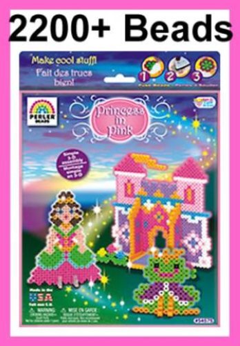 PERLER BEADS Princess Pink 2200+ Fuse Bead Art Box Set