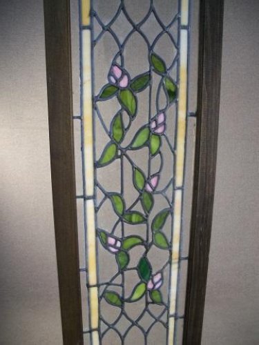 VICTORIAN Antique LEADED TRANSOM Stained Glass Window