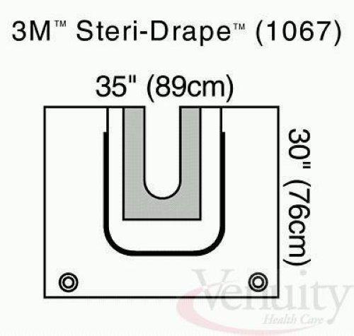3M # 1067 STERI-DRAPE U-DRAPE 35"X30", CLEAR, BX/4