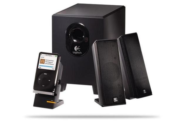 Logitech X-240 Computer Speakers iPod MP3 Dock/Cradle