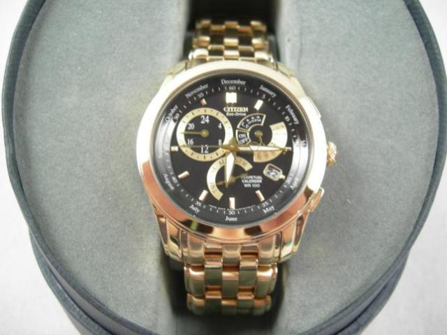CITIZEN ECO-DRIVE GOLD MENS  WATCH 100M BL8002 8700