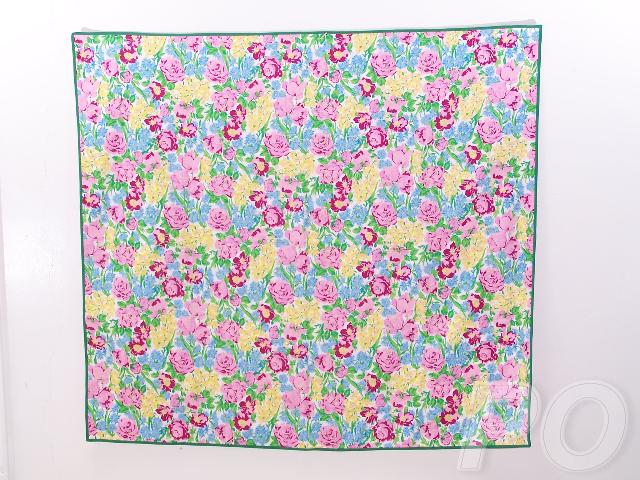 NEW HANDMADE CHILDRENS BLANKET WITH BRIGHT FLORAL PRINT