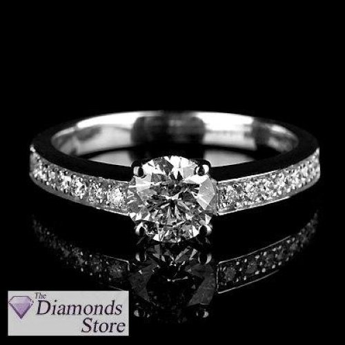 1.32CT E VVS1 Round Diamond Solitaire Ring 14K