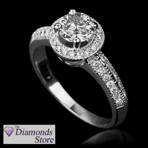1.92CT D VVS1 Round Diamond Engagement Ring 14K