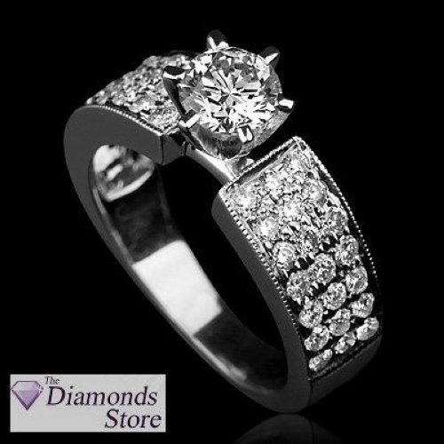 2.58CT F VS1 Round Diamond Engagement Ring 14K