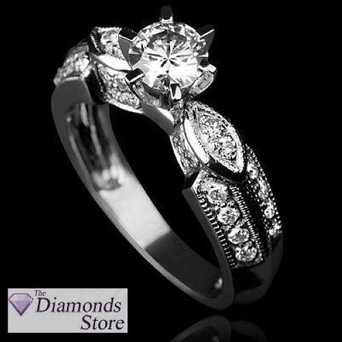 1.72CT H VVS1 Round Diamond Engagement Ring 14K