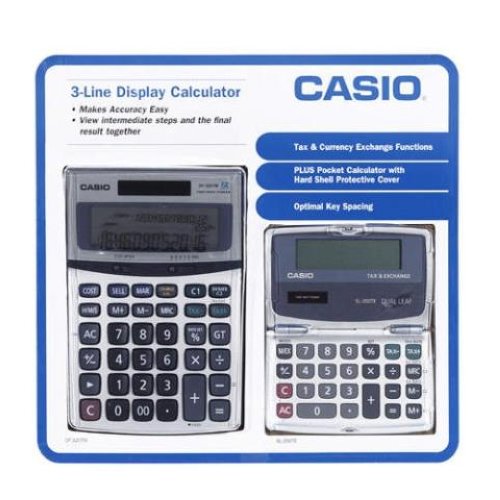 CASIO DESKTOP TAX CURRENCY 3 LINE CALCULATOR COMBO PACK