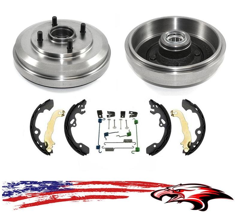 Rear Drums Wheel Bearings Brake Shoes & Spring Kit for Ford Focus 0911