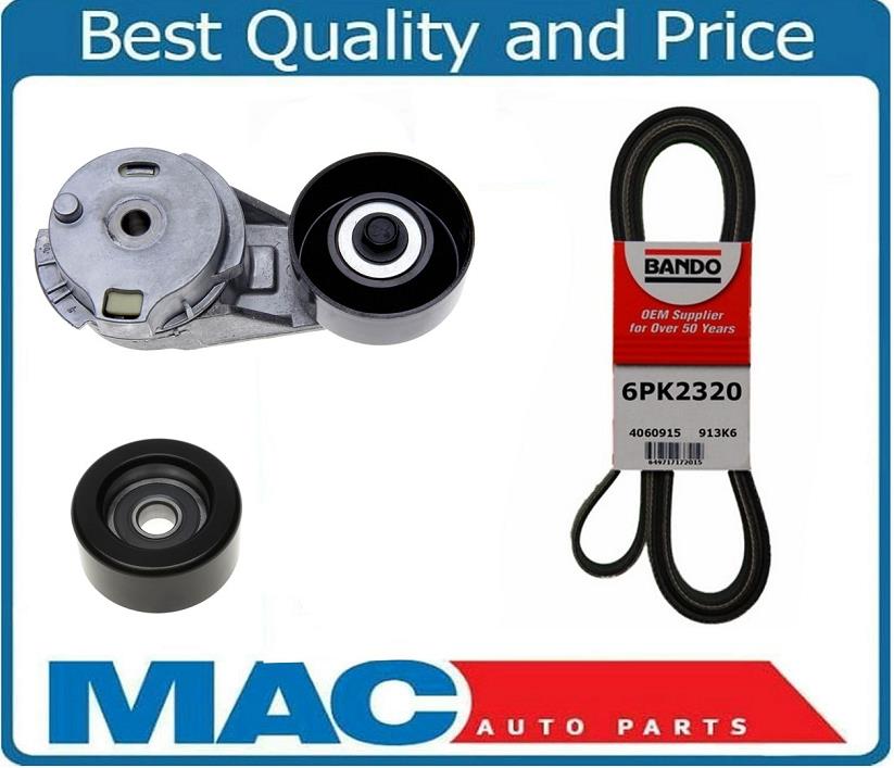 Brand New Belt Tensioner Idle Pulley and Serpentine Belt For 0209