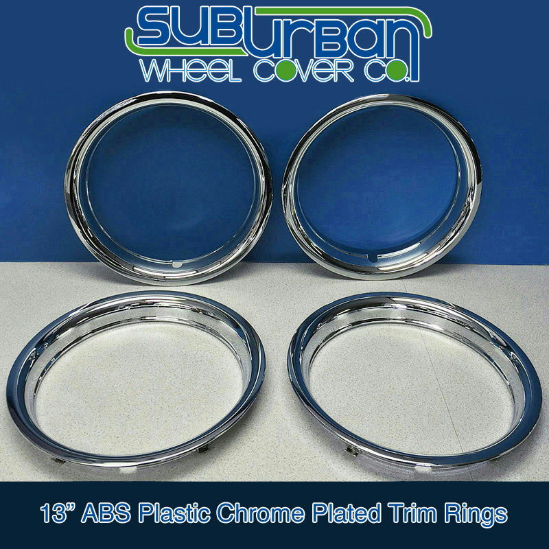 13" Chrome ABS Plastic Trim Rings / Beauty Rings 1 3/4" Depth 1513P