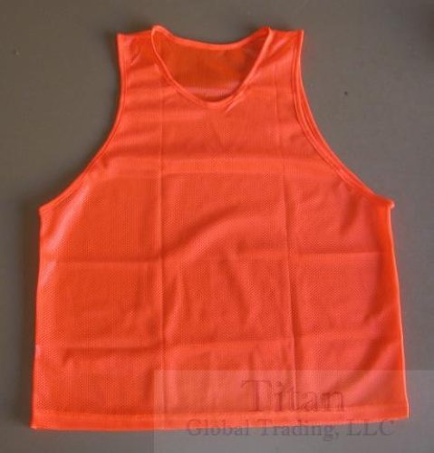 One (1) Dozen Durable & Lightweight Mesh Scrimmage Vests ~ Orange 