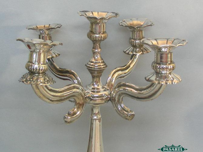 Fine Vintage 833 Silver 5 Light Candelabra Israel 1950s  