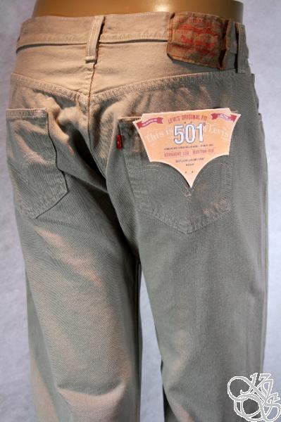 LEVIS JEANS 501 Straight Leg Button Fly Mushroom Taupe Denim Mens 