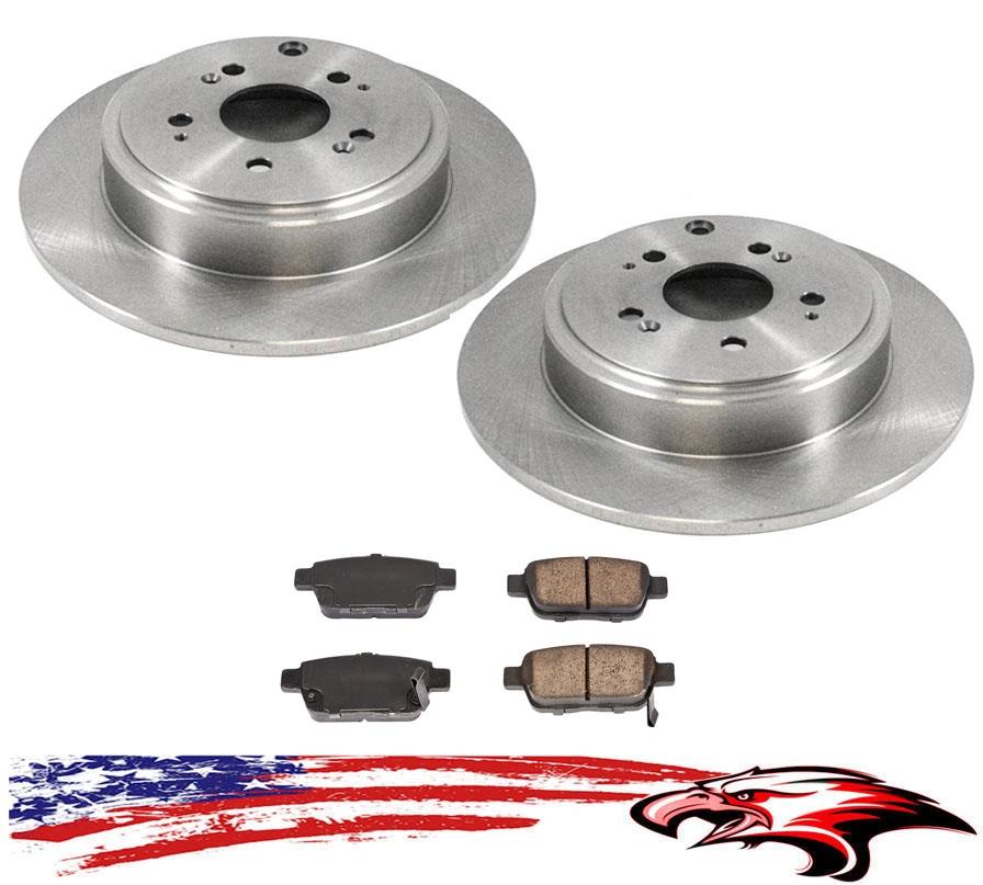 Rear Solid Disc Brake Rotors & Ceramic Brake Pads for Honda Ridgeline ...