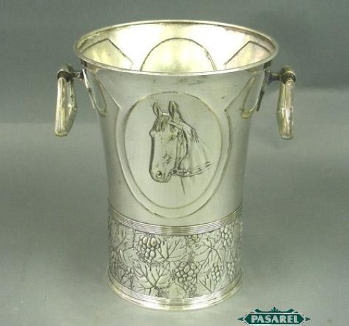 Art Nouveau Orivit WMF Silver Horse Champagne Cooler  